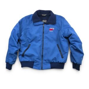 VTG Pepsi Alaska Jacket Polar Fleece Lined Sportsmaster USA Made Retro Blue L